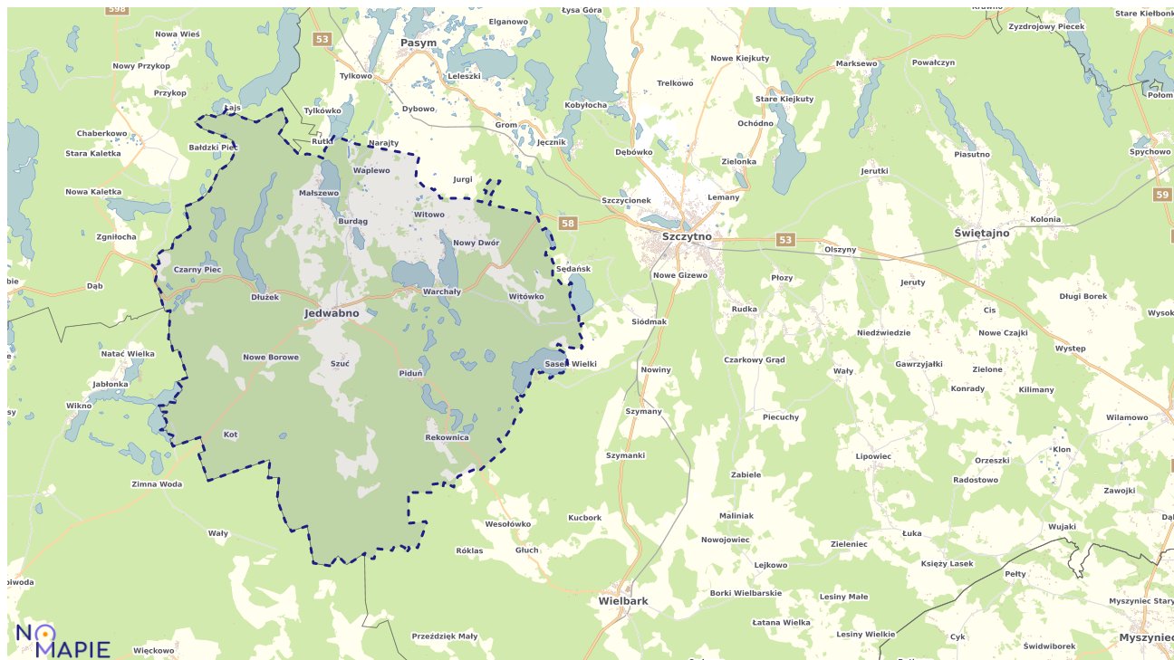 Mapa wyborów do sejmu Jedwabno